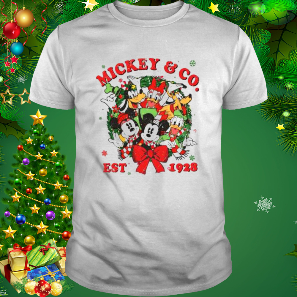 Mickey and friends co est 1928 custom santa Christmas shirt 1