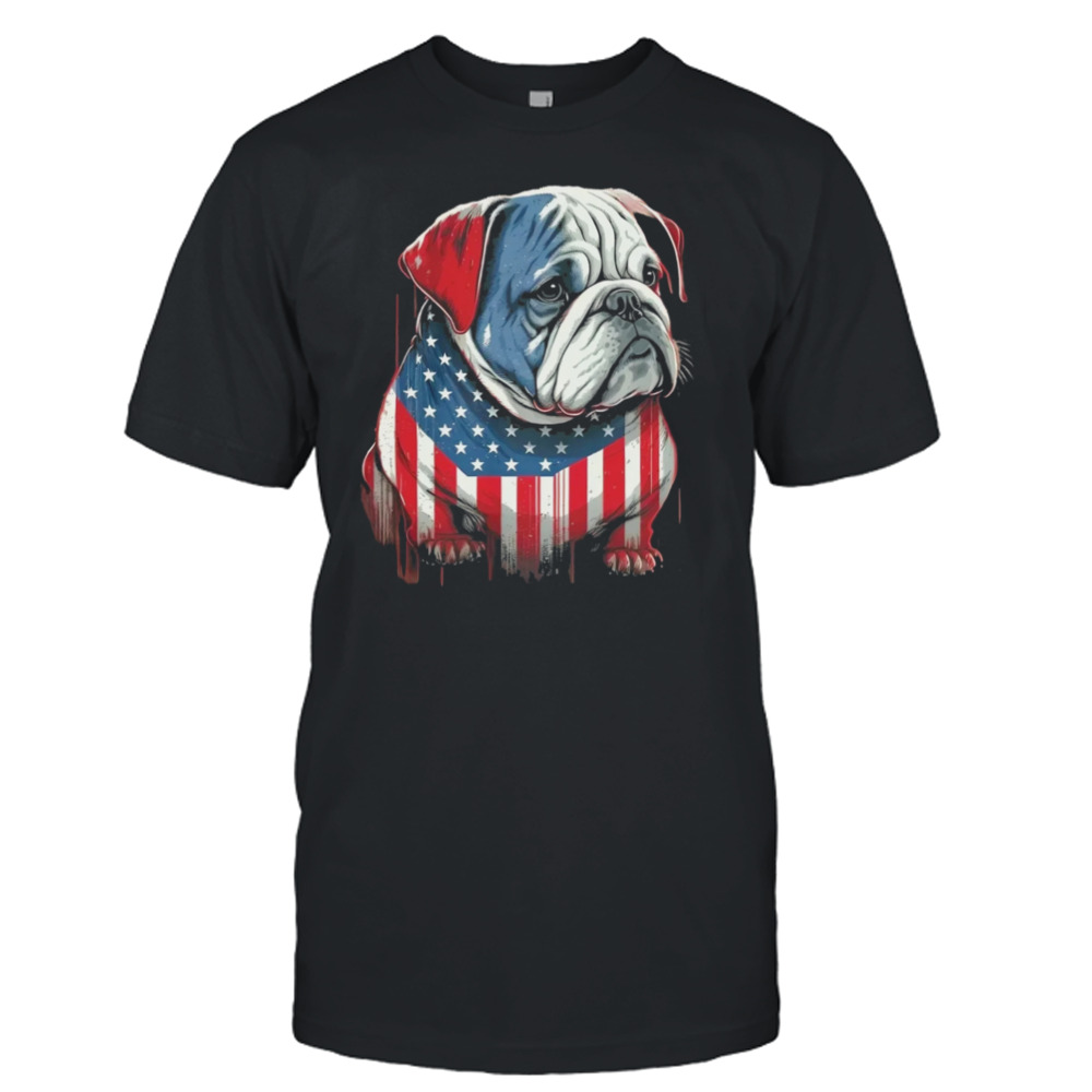 Patriotic Dog Bulldog USA Flag Shirt