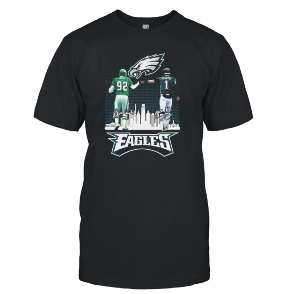 Philadelphia Eagles White and Hurts signatures 2023 shirt