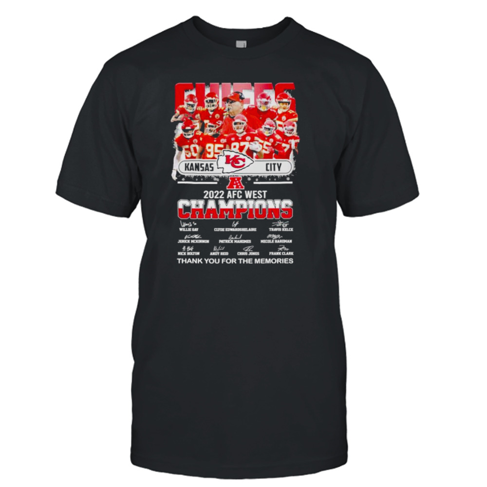 Kansas City Chiefs 2022 Afc West Division Champions Thank You For The Memories Signatures Shirt