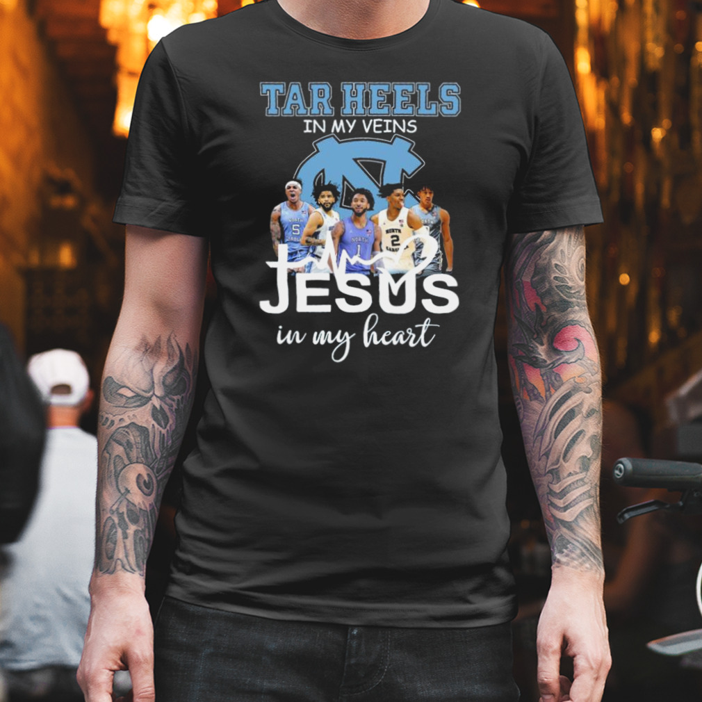 Tar Heels North Carolina In My Veins Jesus In My Heart Shirt