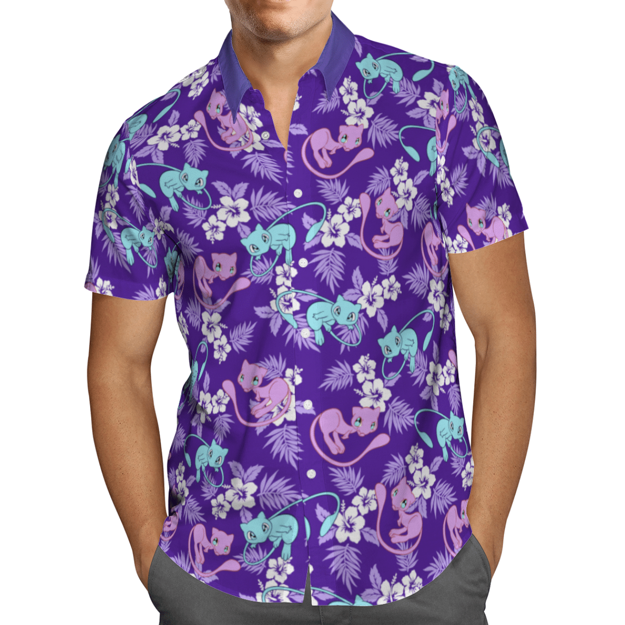 Mew Tropical Beach Pokemon Hawaiian Shirt