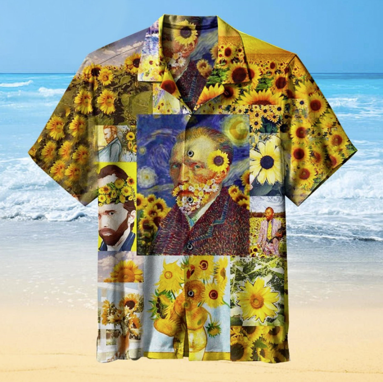 Van Gogh Sunflowers Art Hawaiian Shirt