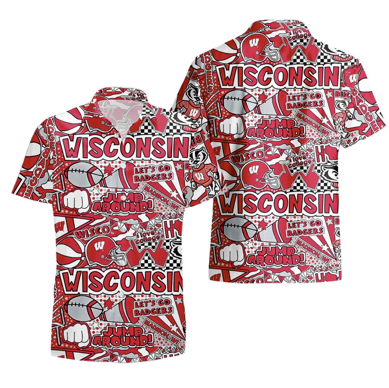 Wisconsin Badgers Football Hawaiian Shirt