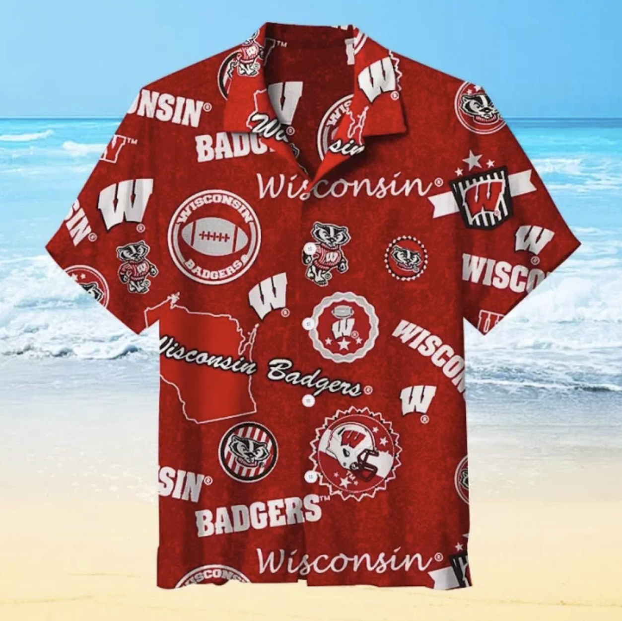 Wisconsin Badgers Hawaiian Vintage Summer Shirt