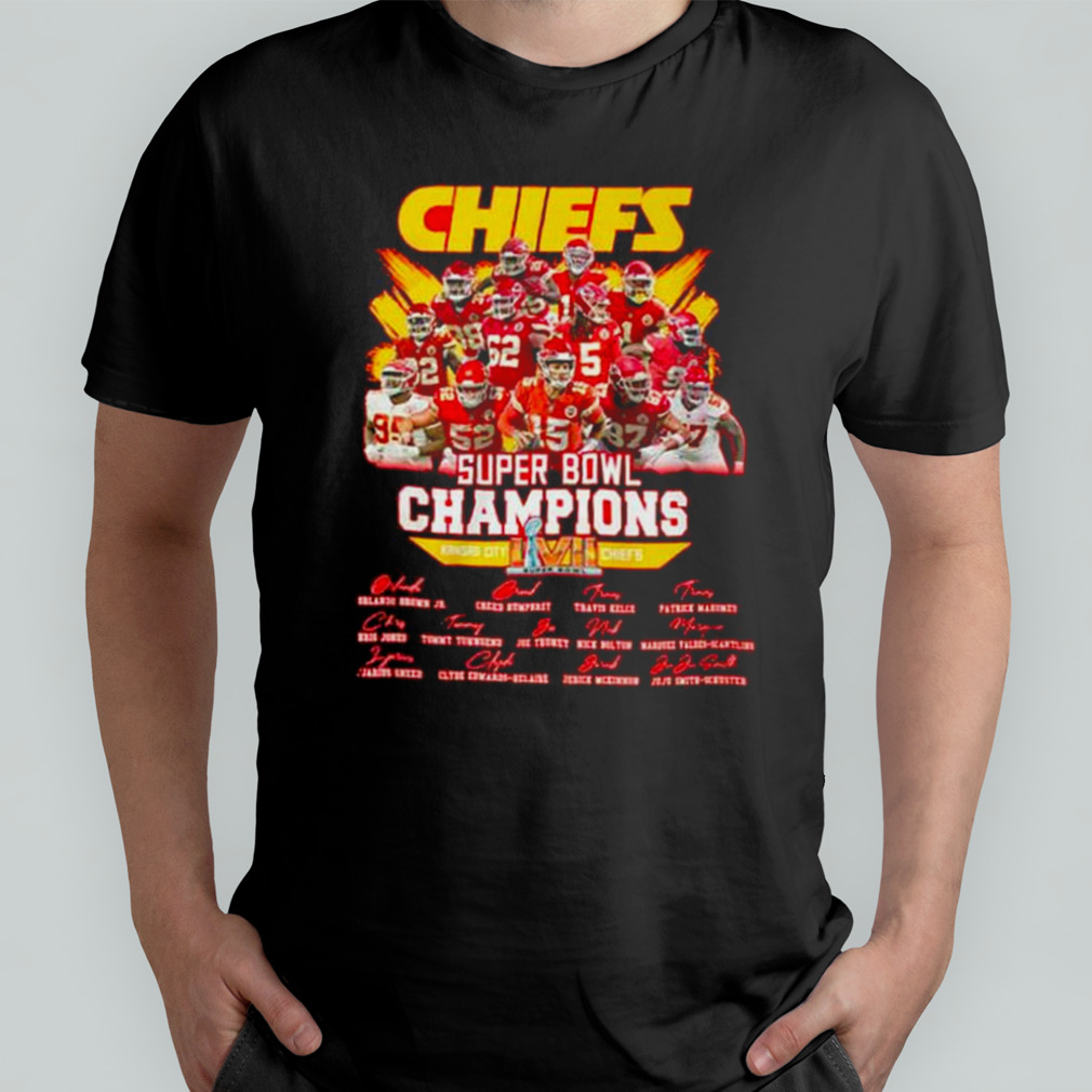 KC Kansas City Chiefs Team Players Signs Super Bowl 2023 NFL Shirt