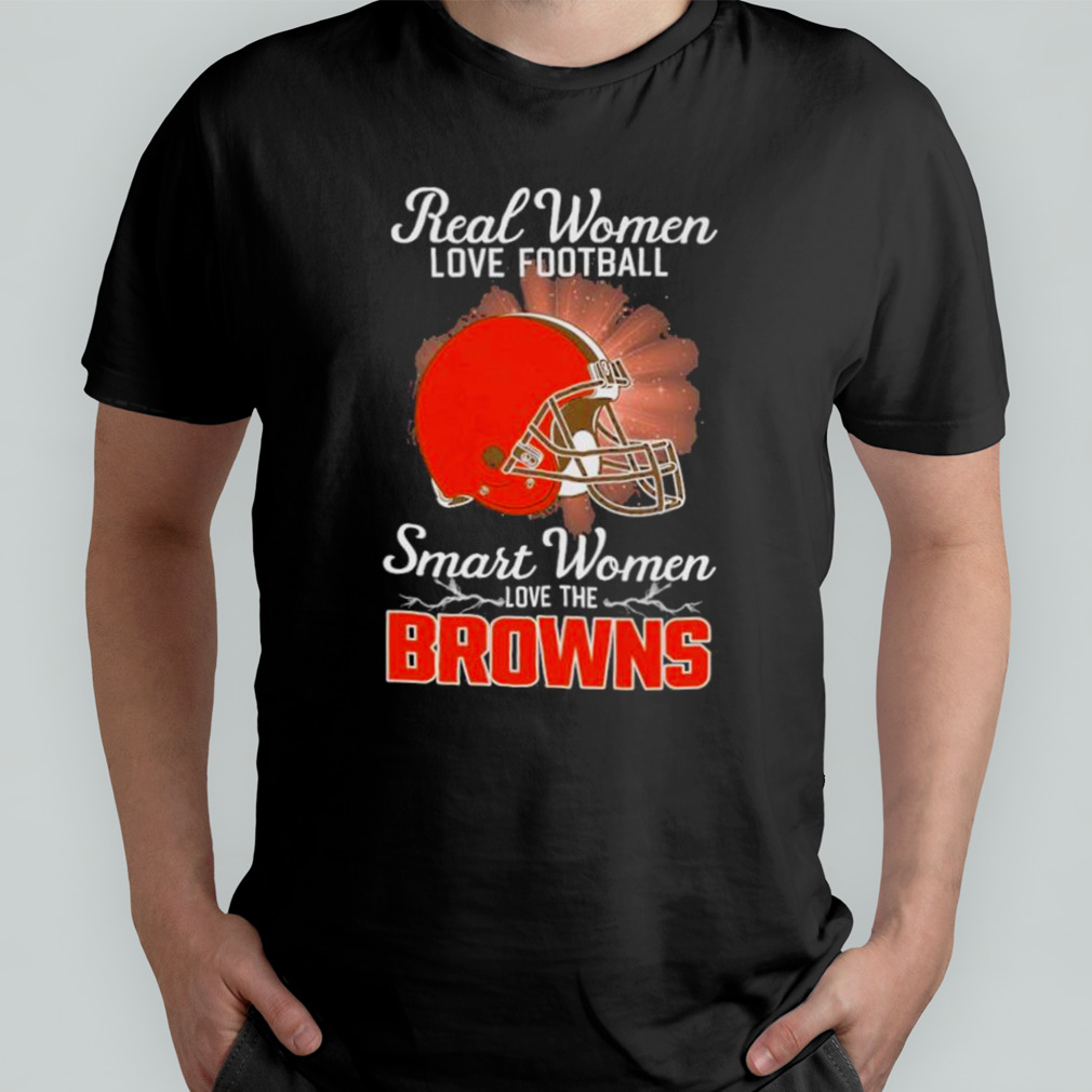 Real Women Love Football Smart Women Love The Cleveland Browns 2023 Logo  Shirt Size up S