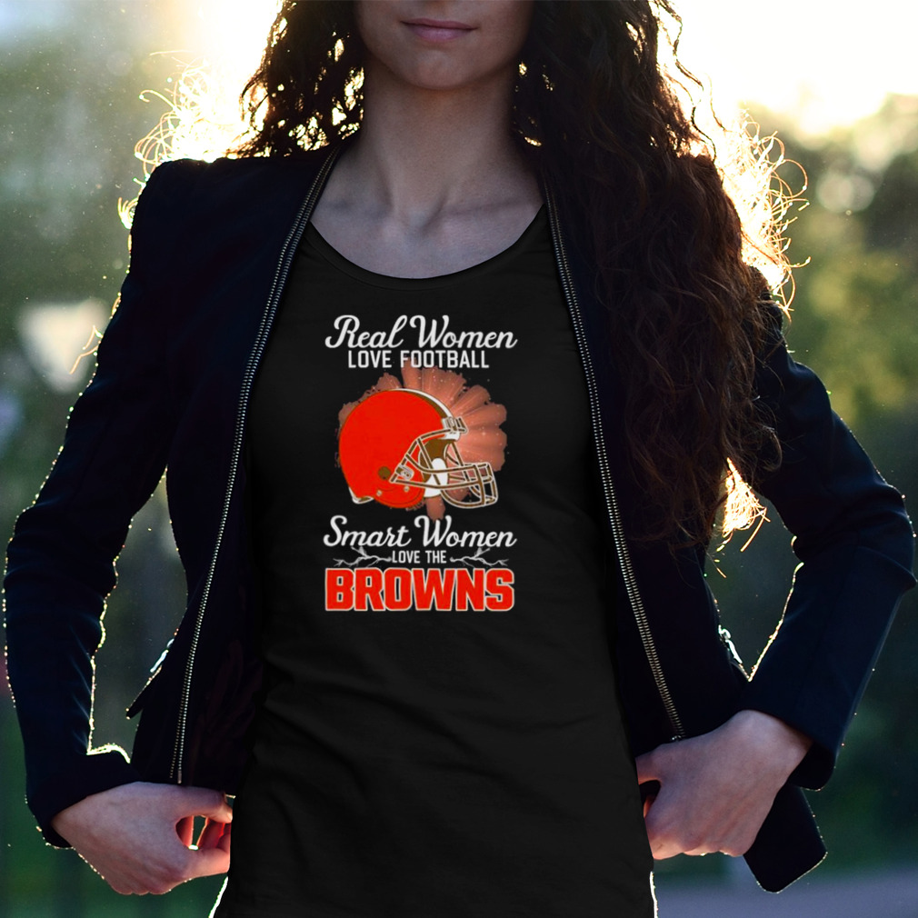 Real Women Love Football Smart Women Love The Cleveland Browns 2023 Logo  Shirt Size up S