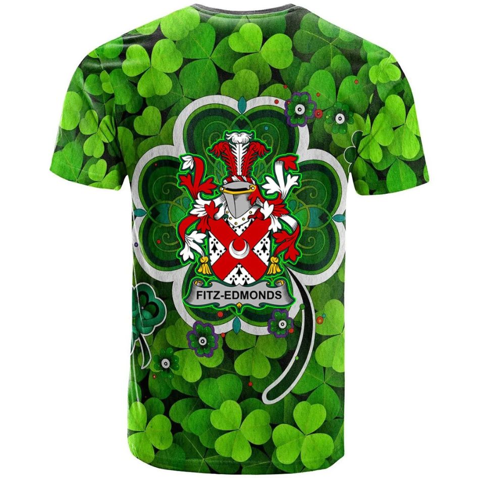 Fitz Edmonds Irish New Shamrock Crest Celtic Aesthetic New Polo Design 3D T-Shirt