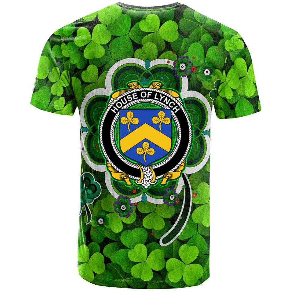 House of LYNCH Shamrock Irish Crest Celtic Aesthetic New Polo Design 3D T-Shirt