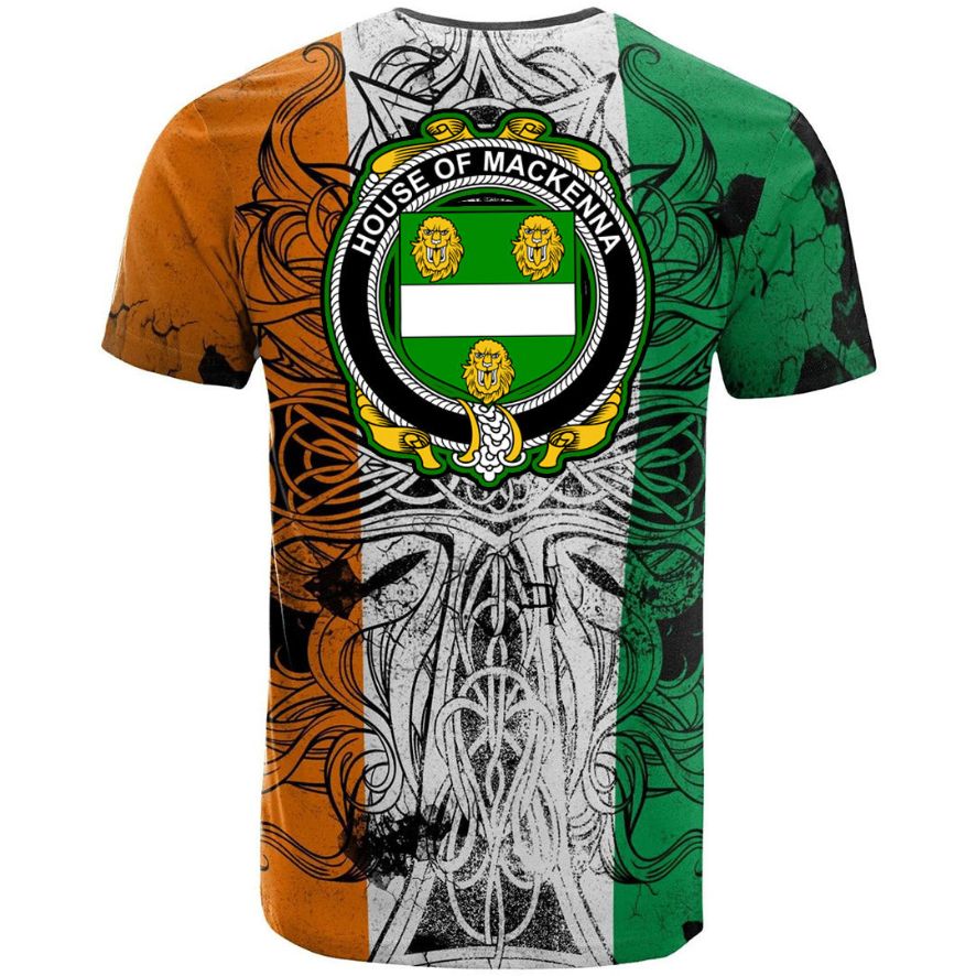 House of MACKENNA Irish Family Crest Polo Ireland Flag 3D Celtic T-Shirt