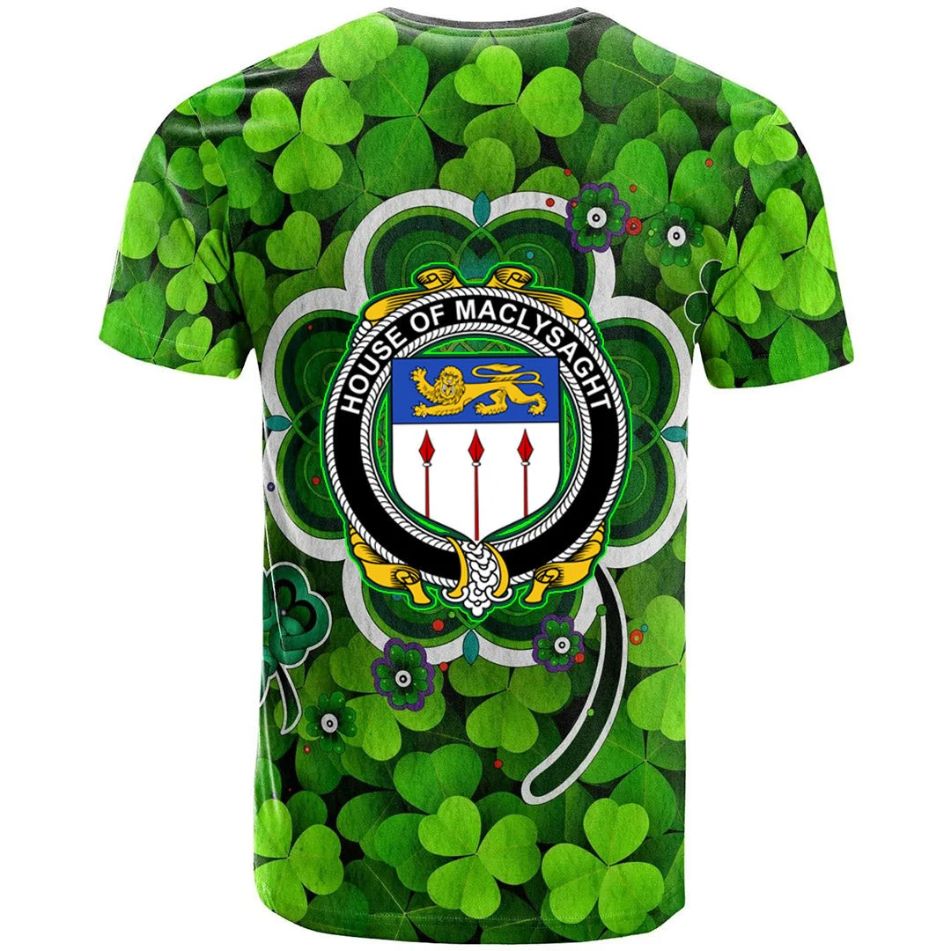 House of MACLYSAGHT Irish New Shamrock Crest Celtic Aesthetic Shamrock New 3D T-Shirt