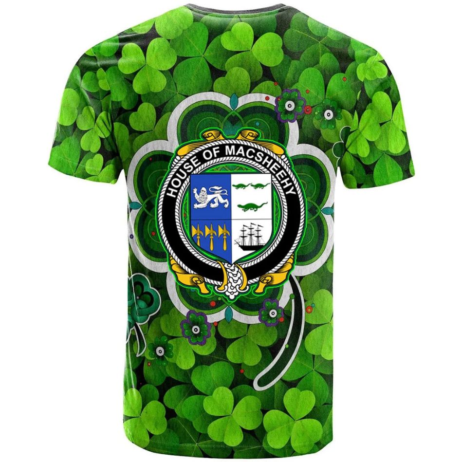 House of MACSHEEHY Irish New Shamrock Crest Celtic Shamrock New 3D T-Shirt