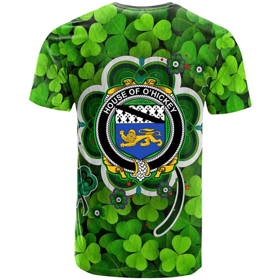 House of O HICKEY Irish New Shamrock Crest Celtic Aesthetic 3D Polo Design T-Shirt