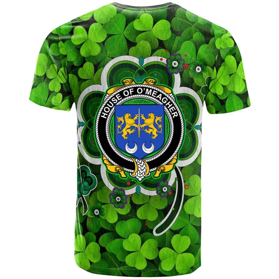 House of O MEAGHER Shamrock Irish Crest Celtic Shamrock New 3D T-Shirt