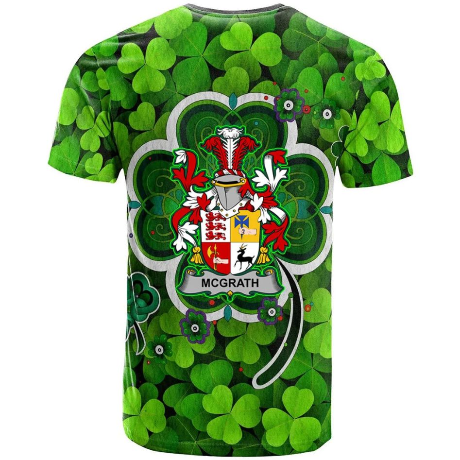 McGrath or McGraw Shamrock Irish Crest Celtic New Polo Design 3D T-Shirt