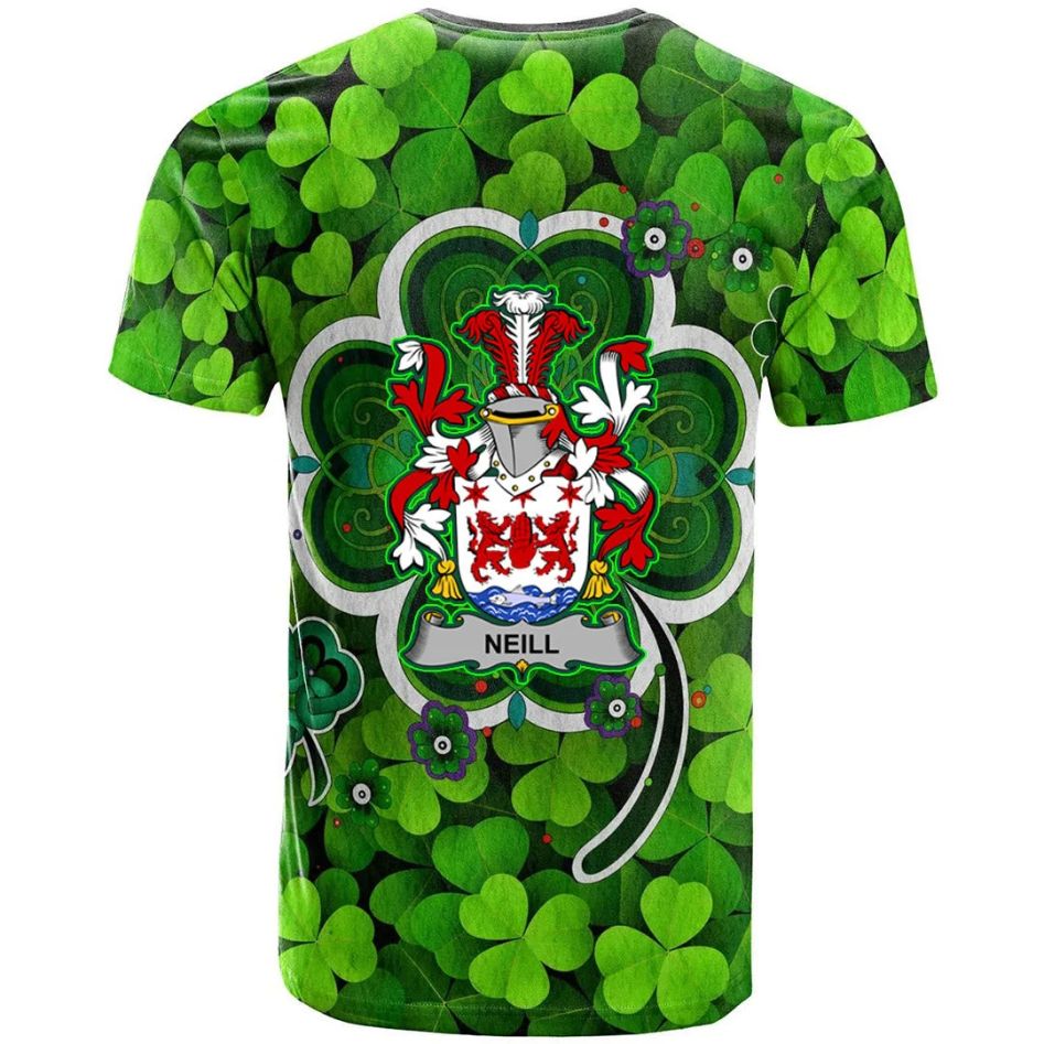 Neill or O Neill Irish New Shamrock Crest Celtic Aesthetic Shamrock New 3D T-Shirt