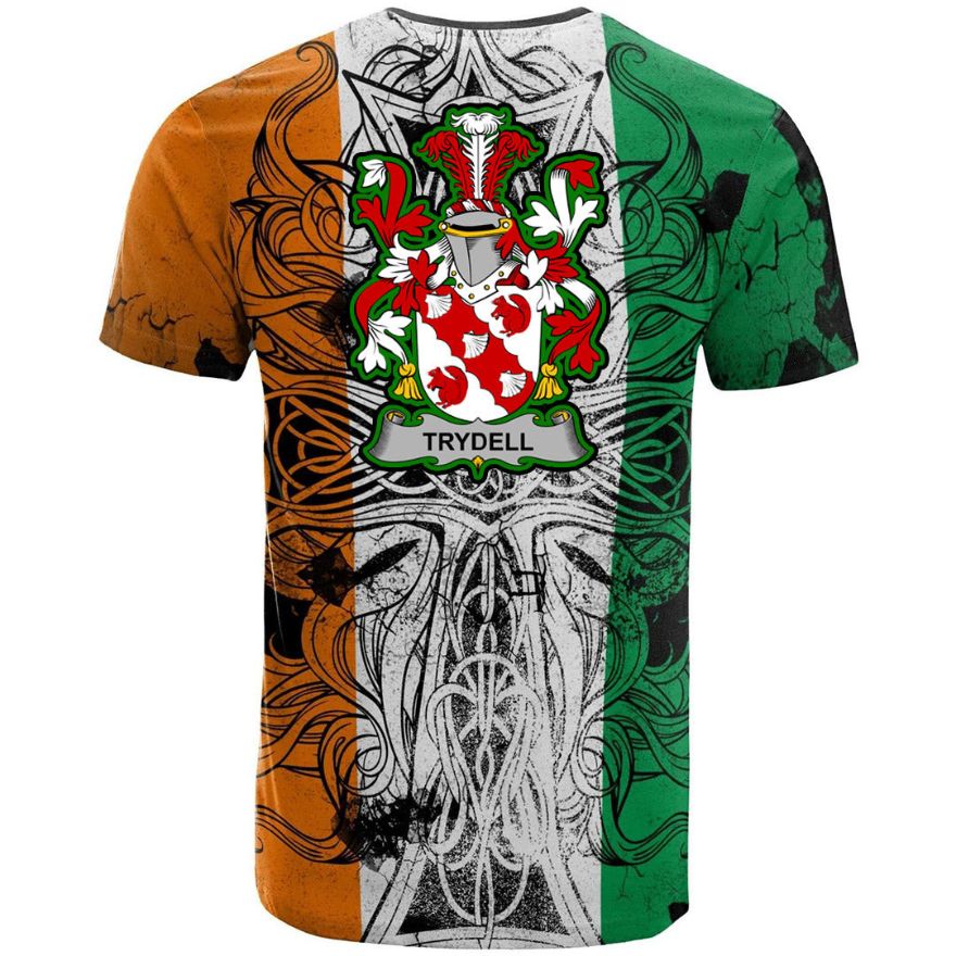 Trydell Irish Family Crest Cool Design Ireland Flag Retro Celtic Color 3D T-Shirt