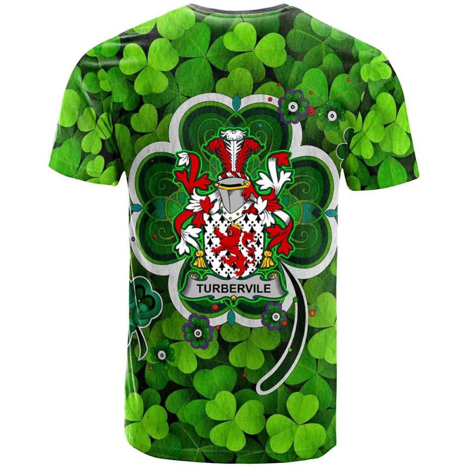 Tubervile or Tuberville Shamrock Irish Crest Celtic Aesthetic Shamrock New 3D T-Shirt