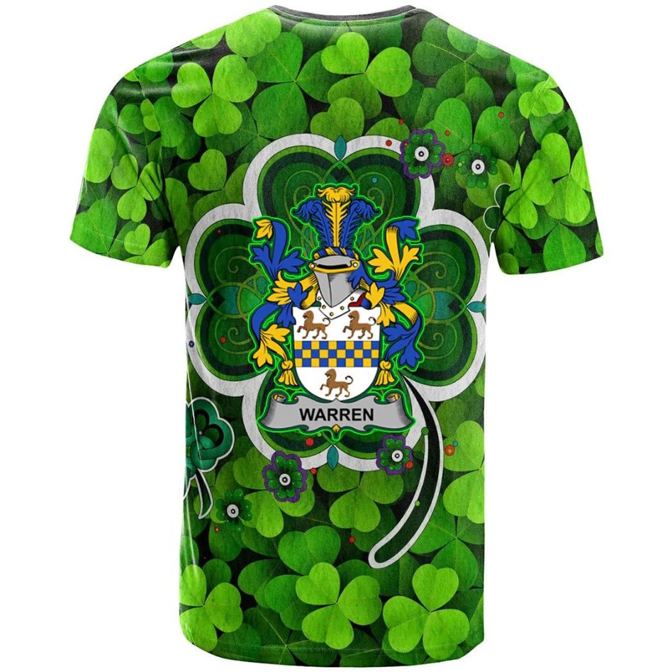 Warren Irish New Shamrock Crest Celtic Aesthetic 3D Polo Design T-Shirt