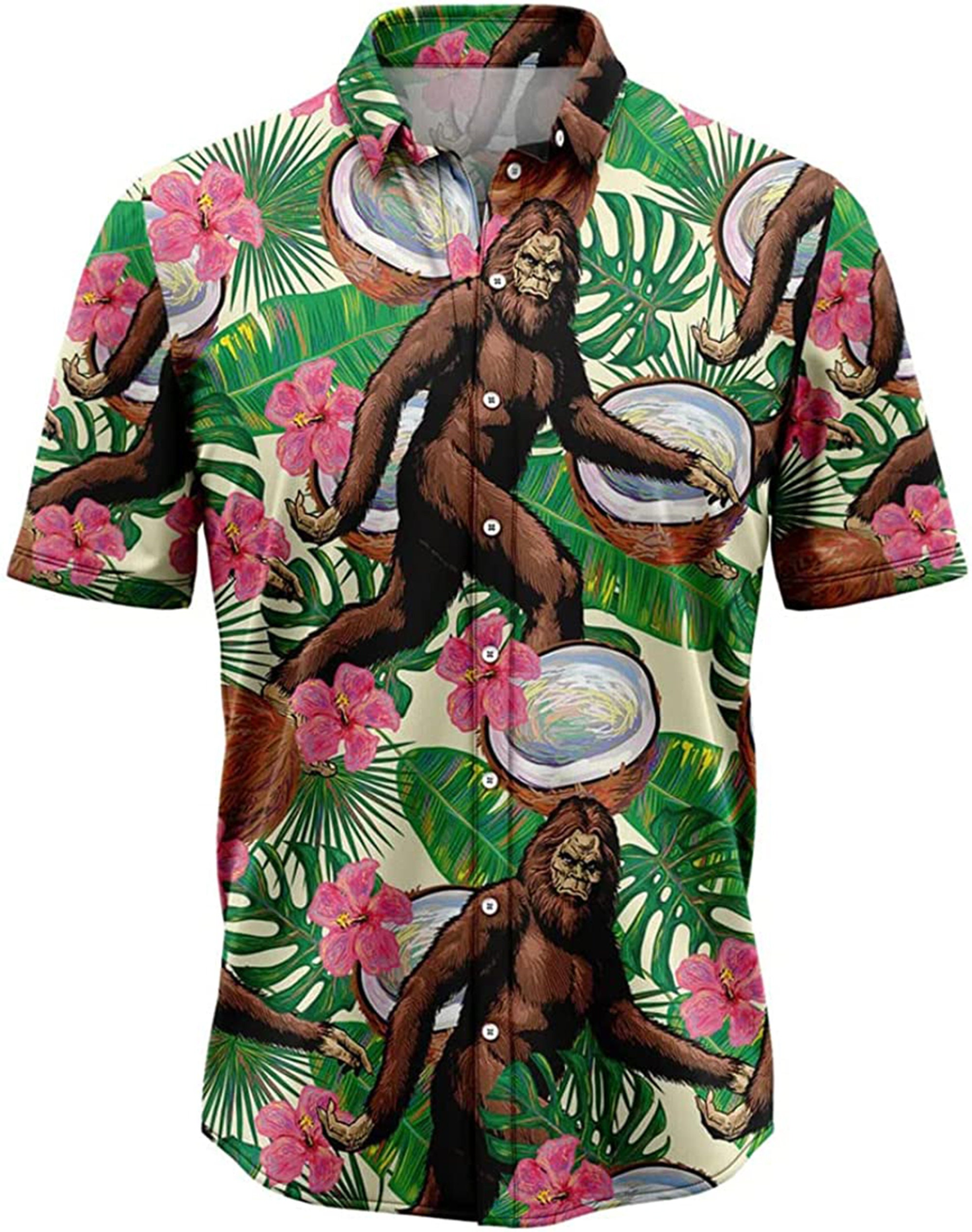 Bigfoot Funny Art Hawaiian Shirt