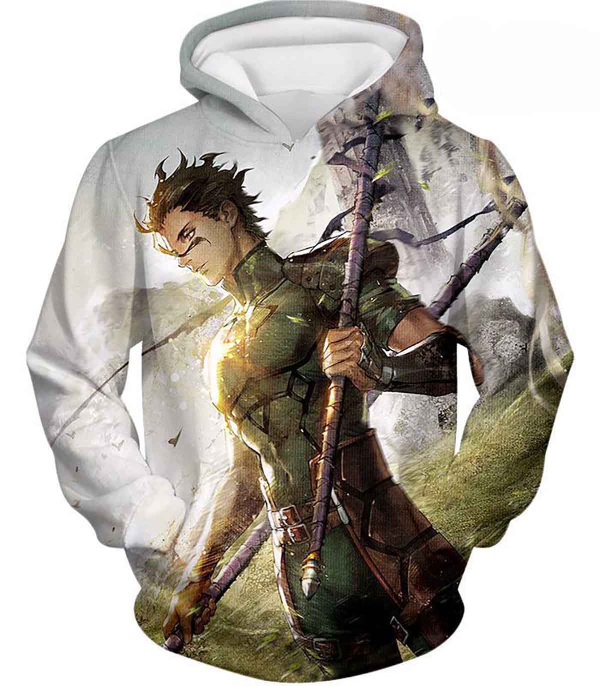 Fate Stay Night Very Cool Lancer Diarmuid Action White Anime Hd 3d Aop Hoodie