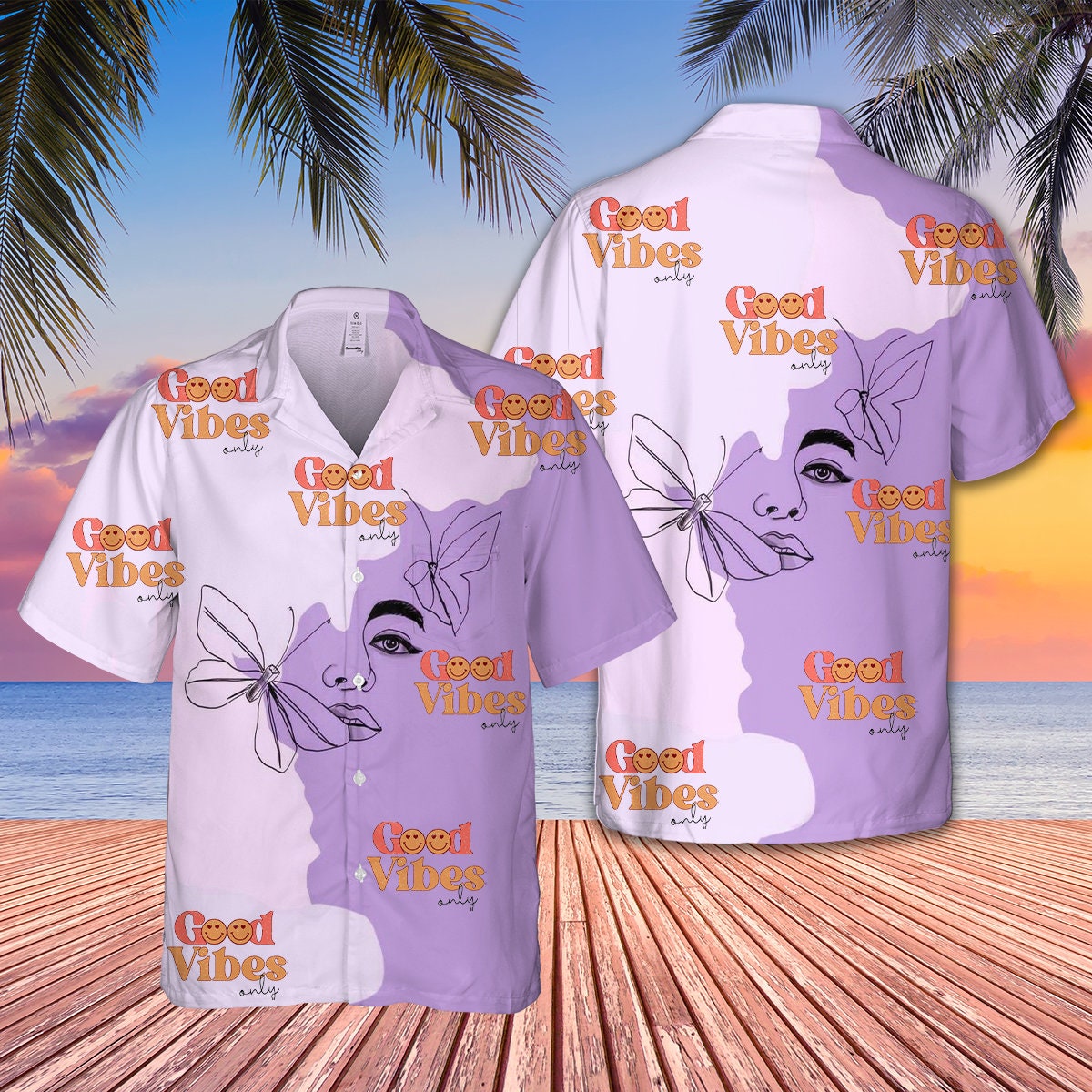 Good Vibes Funny Purple Beach Hawaii Hot Summer Shirt