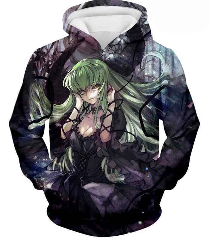 Green Haired C.C. The Grey Witch Of Britannia Code Geass Anime Hd 3d Aop Hoodie
