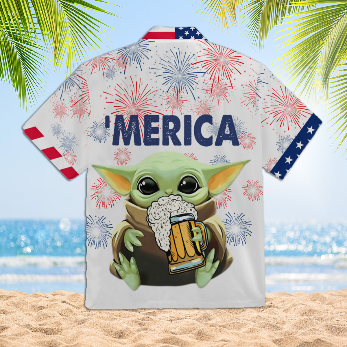 Baby Yoda American Independence Day Hawaiian Shirt