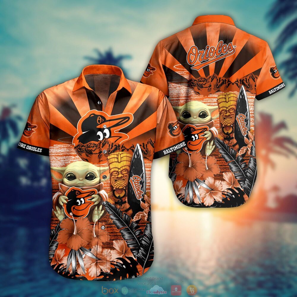 Baltimore Orioles Baby Yoda - Hawaiian Shirt