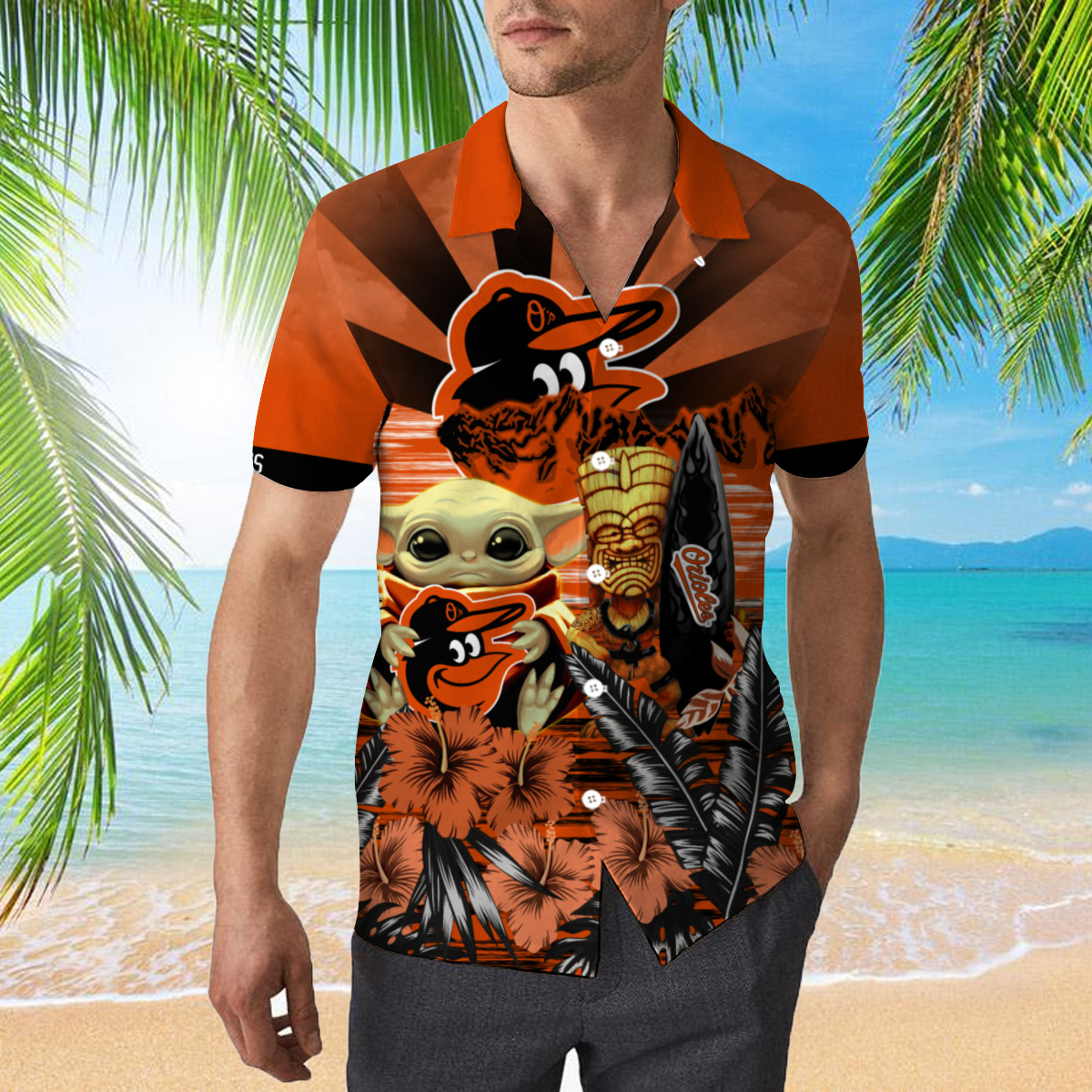Baltimore Orioles Baby Yoda Hawaiian Shirt