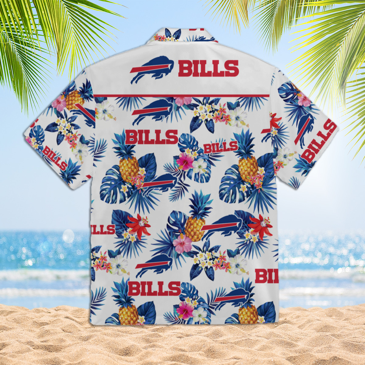 Buffalo Bills NFL Team Football Beach Shirt Summer Button Down