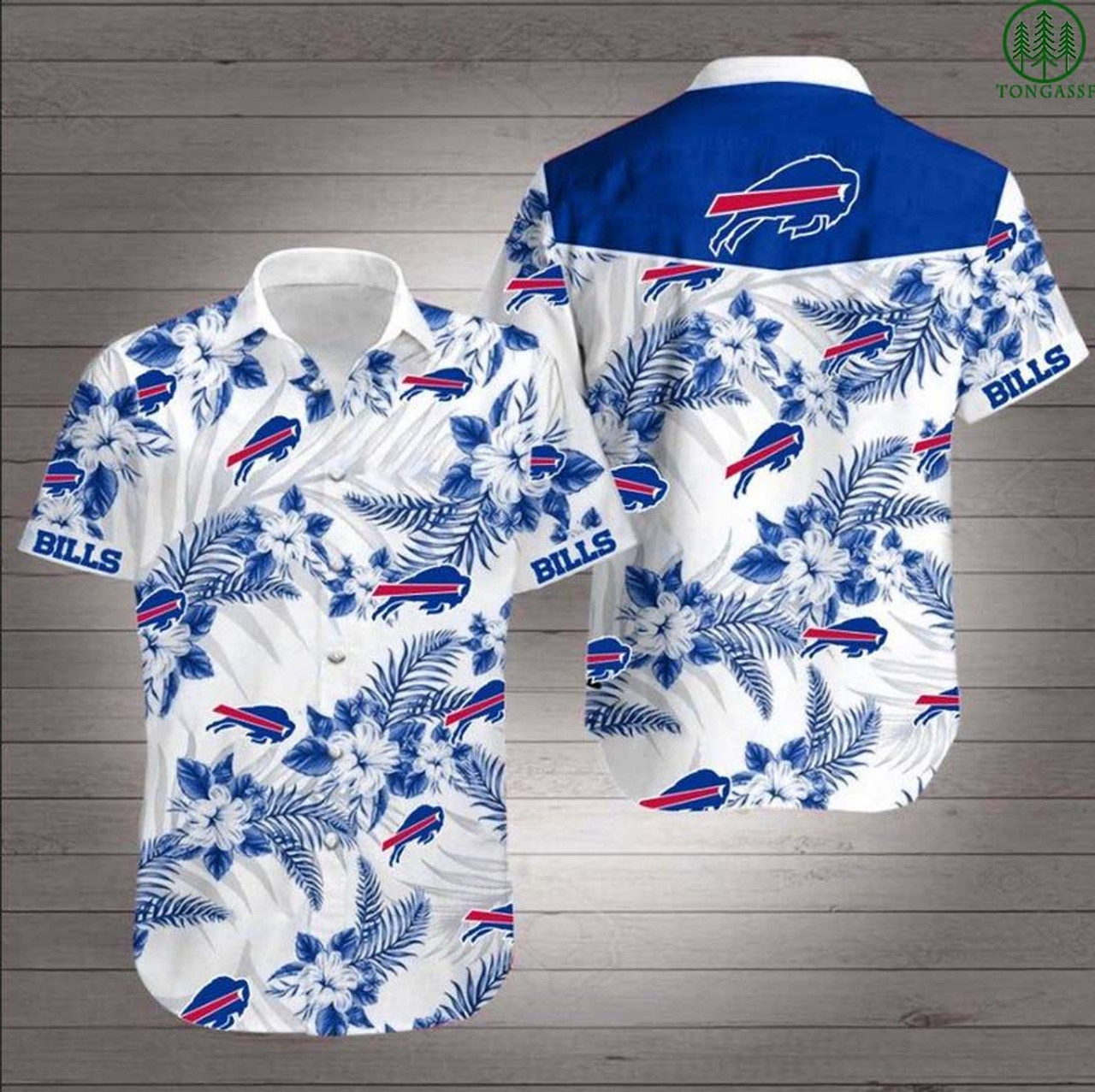 Buffalo Bills Neon Floral Button Up Shirt