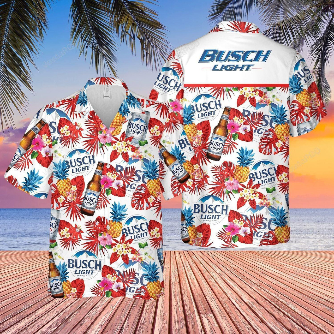 Busch Light Beer Flora Hawaiian Shirt