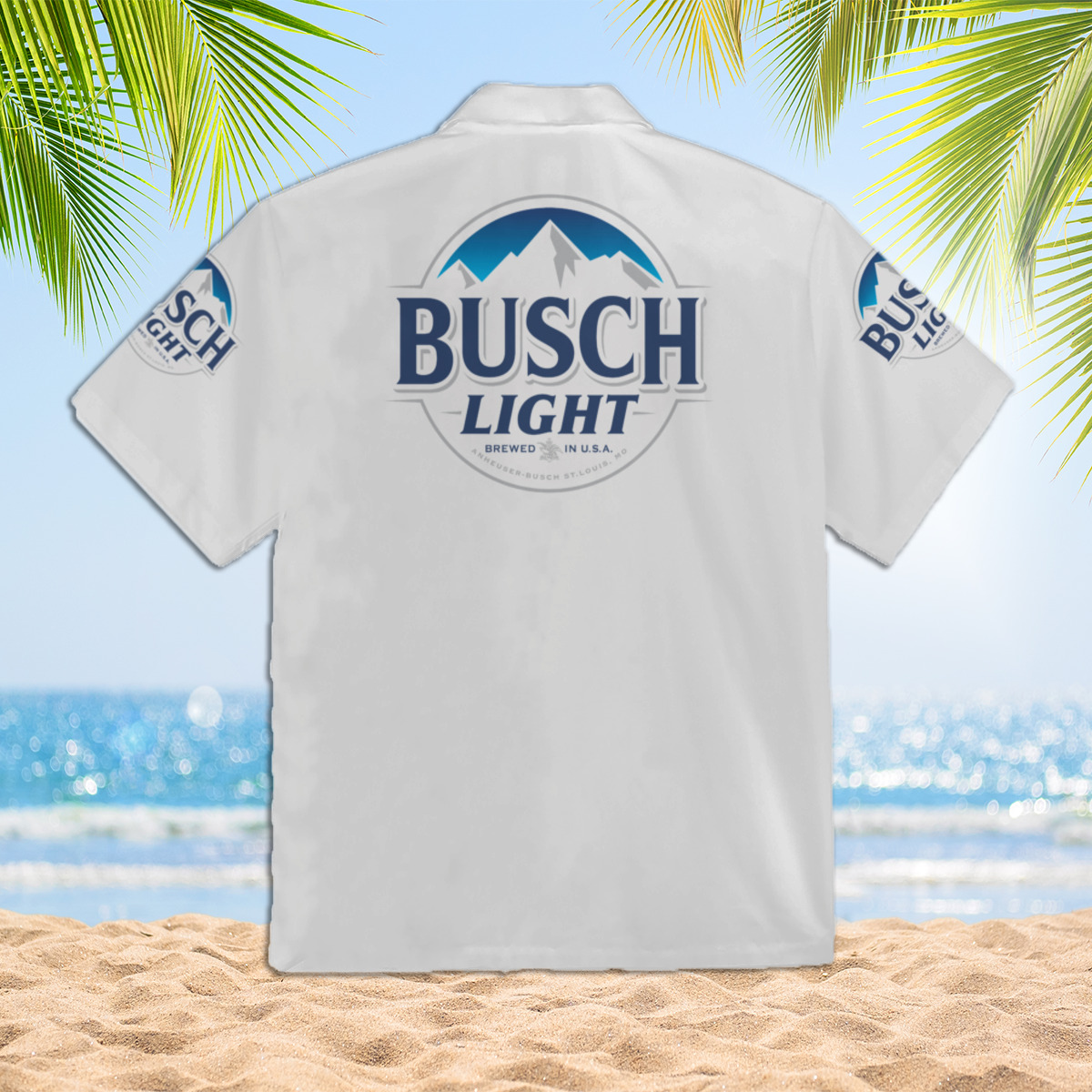 Busch Light Full White 3D Hawaiian Shirt