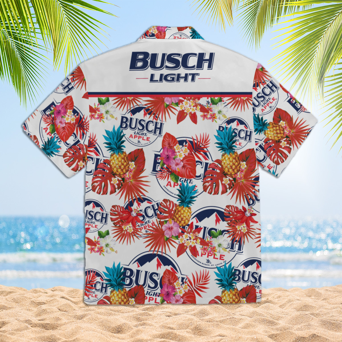 Busch Light White Hawaiian Shirt