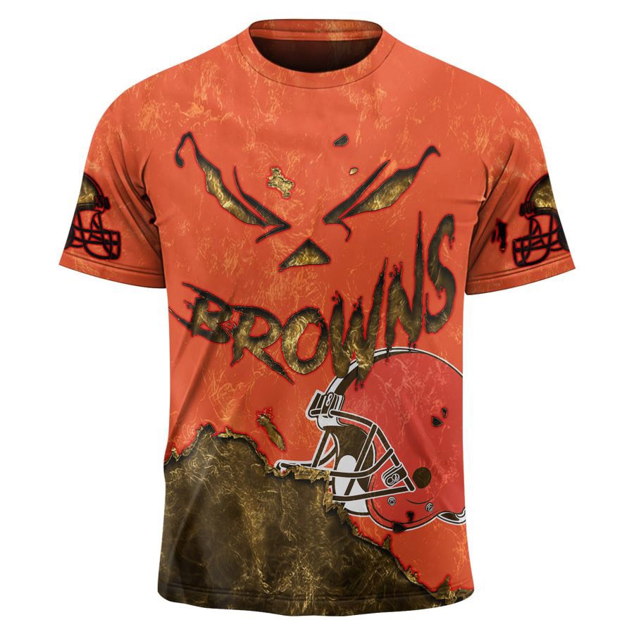 Cleveland Browns T-shirt 3D devil eyes gift for fans