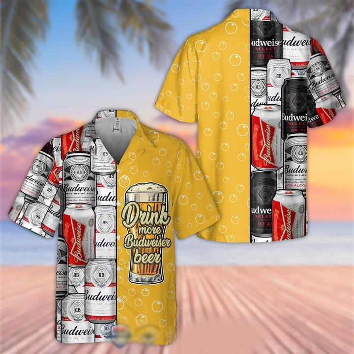 Drink More Budweiser Beer Hawaiian Shirt