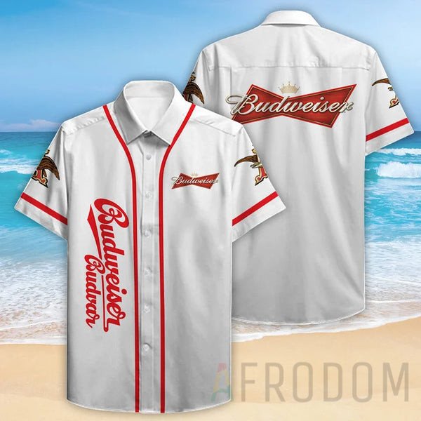 White Budweiser Hawaiian Shirt