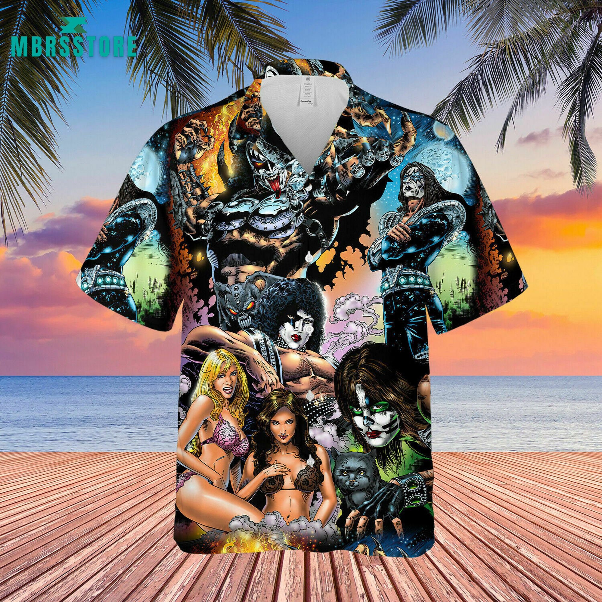 1973 Classic Kiss Summer Unisex Short Sleeve Hawaiian Shirt