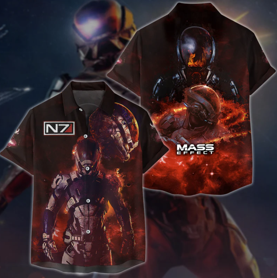 Mass Effect Warm & Tropical Aloha Shirt  Video Game Hawaiian Shirt Men &  Women – Official BioWare Gear Store