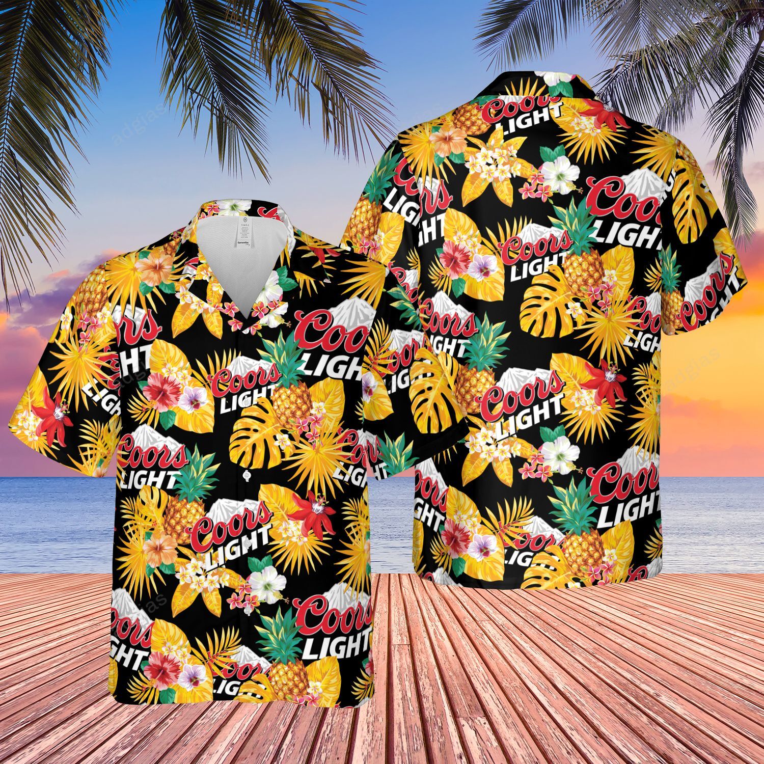 (2) CLB Tropical Beach Hawaii Style Hawaiian Shirt