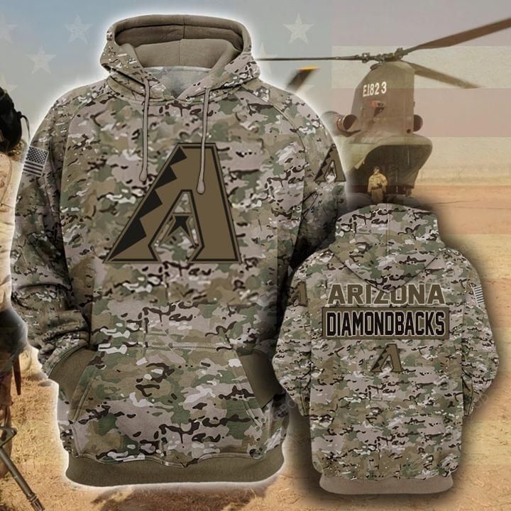 Arizona Diamondbacks Camouflage Veteran 3d Cotton Hoodie