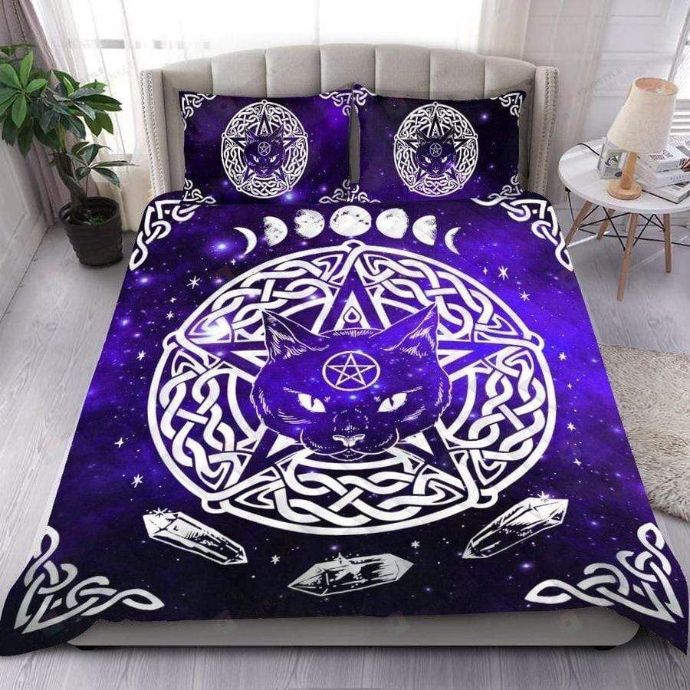 Wicca Purple Cat  Bedding Set