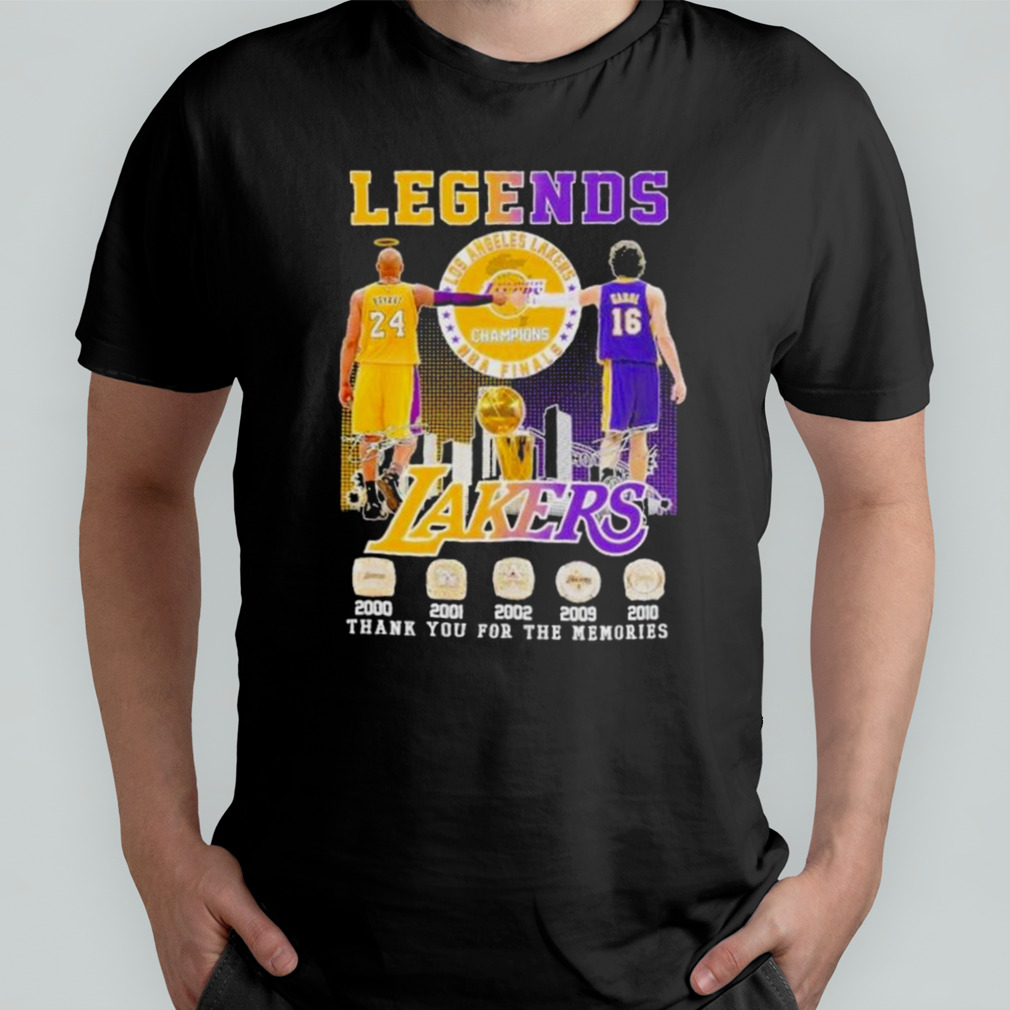 Legends Kobe Bryant And Gasol Los Angeles Lakers NBA Finals Memories  Signatures Shirt - Freedomdesign