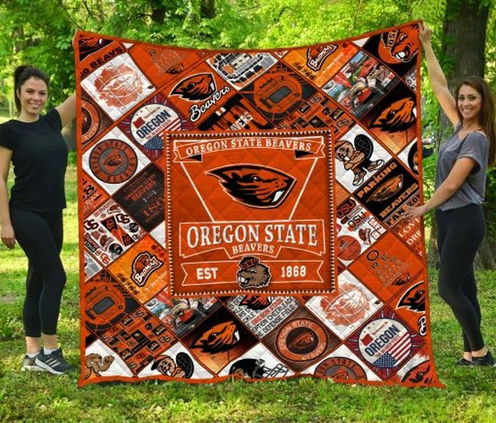 1868 Ncaa Oregon State Beavers Combined Loved Quilt Blanket