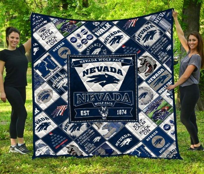 1874 Ncaa Nevada Wolf Pack Collection Collected Collection Quilt Blanket