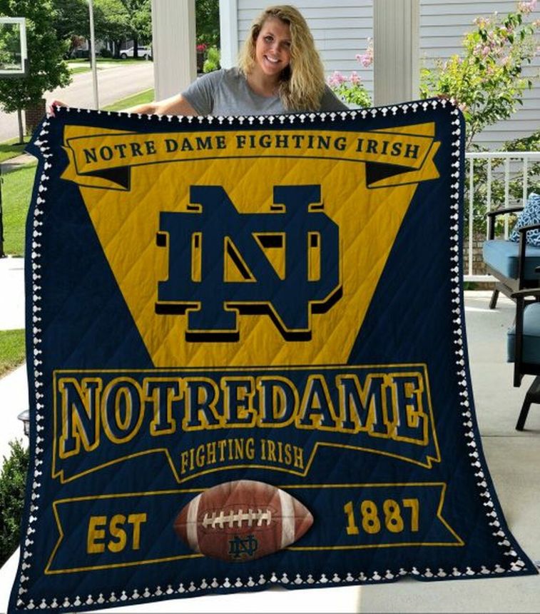 1887 Ncaa Notre Dame Fighting Irish Collected Love Quilt Blanket