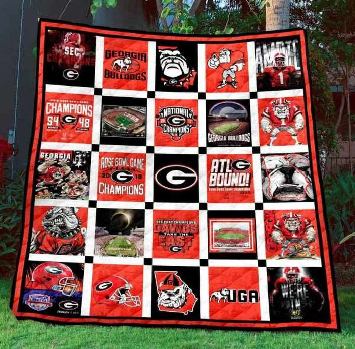 ATL Bound Ncaa Georgia Bulldogs Collected  Quilt Blanket