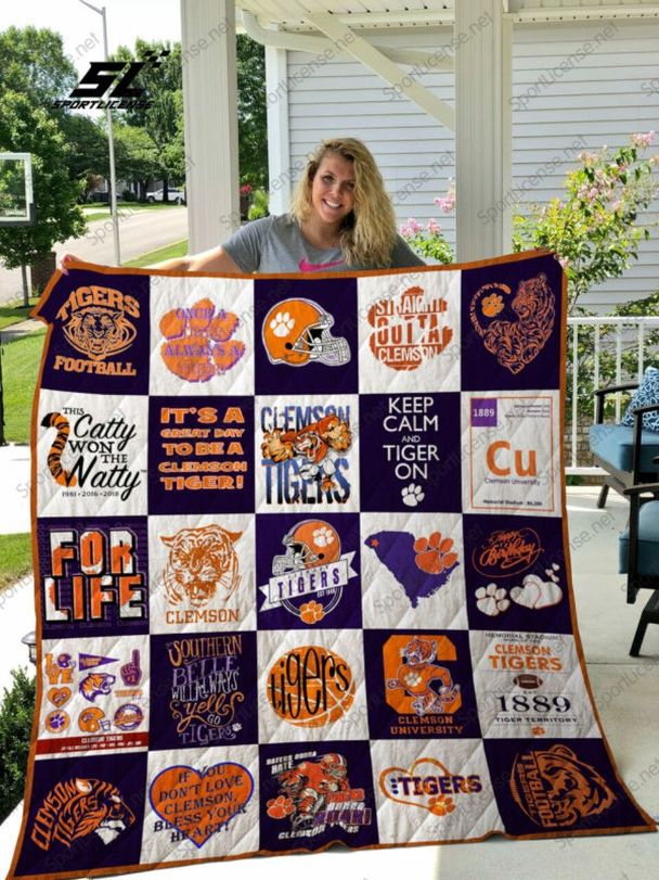 Tiger On Ncaa Clemson Tigers Collection Great Quilt Blanket